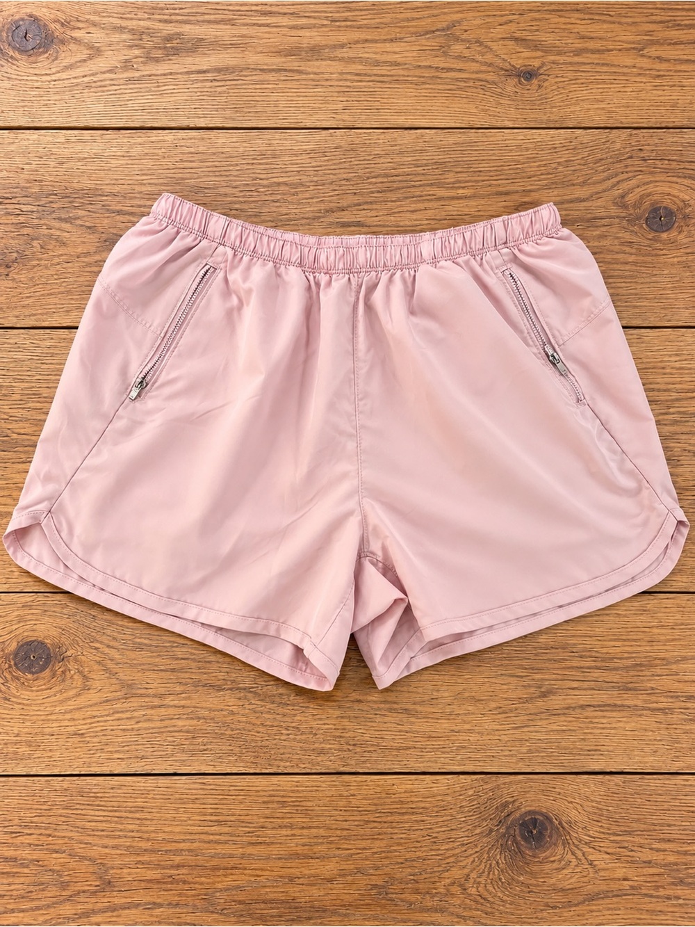 Champion Women’s Pink Athletic Running Shorts Size XL Zip Pockets
